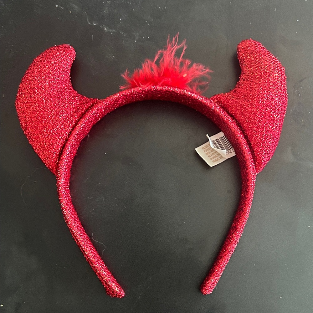 Sparkling Red Devil Horn Headband for Kids - Unbranded